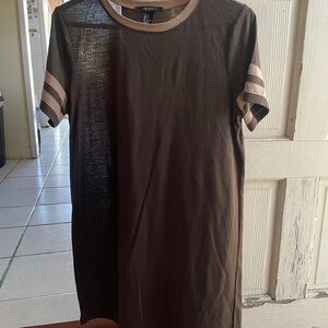 Brown and Tan Women's Dress